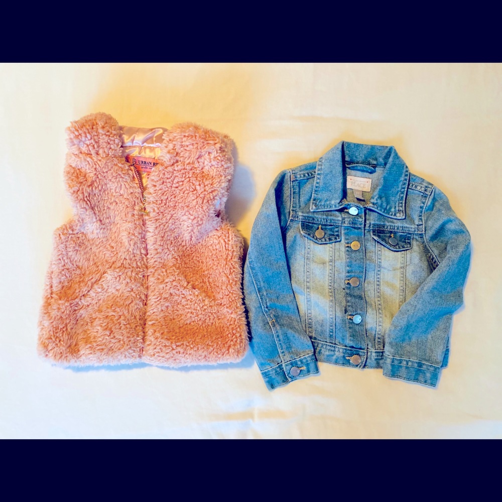 BUNDLE: 3T Jean Jacket & Pink Fur Vest